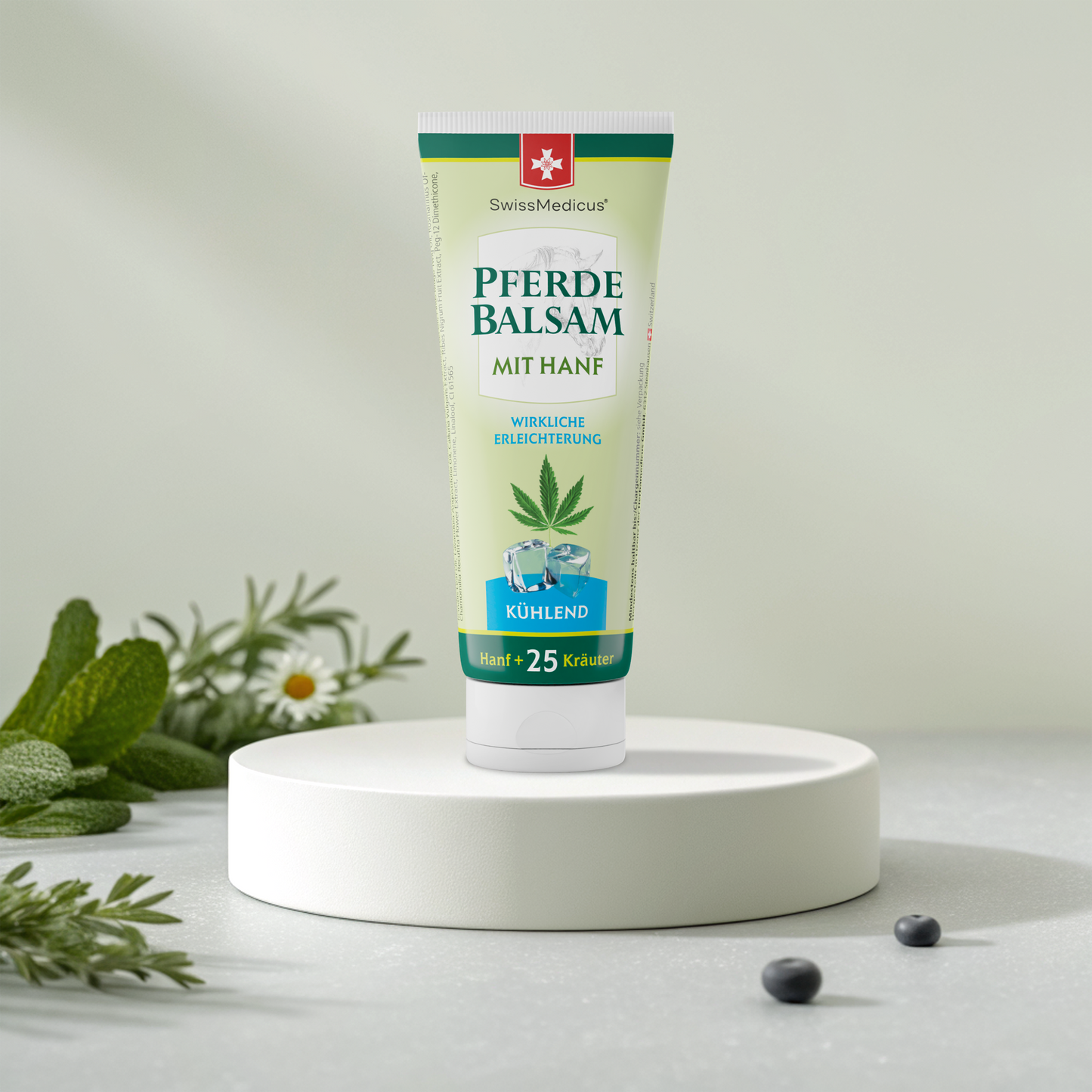 Pomada para cavalos com cânhamo refrescante