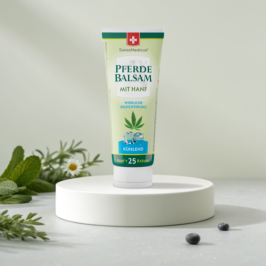 Pomada para cavalos com cânhamo refrescante