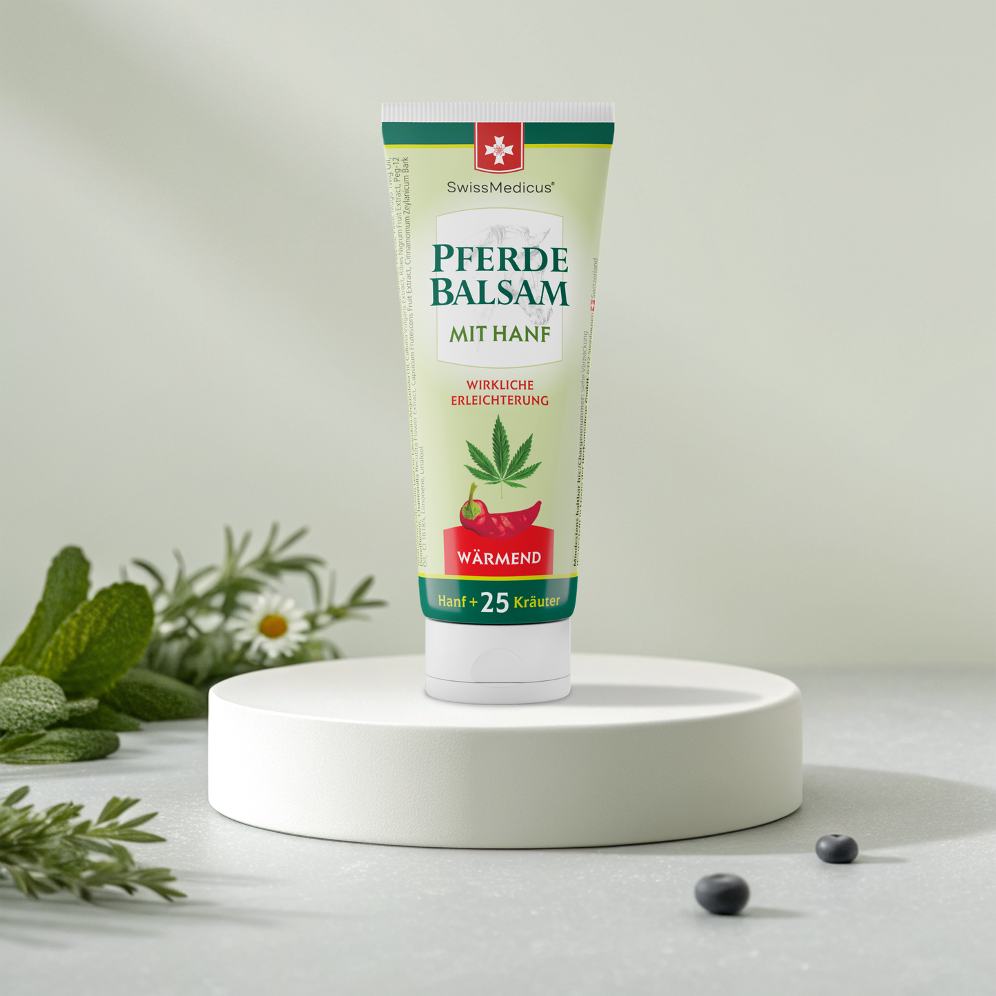 Pomada para cavalos com cânhamo quente