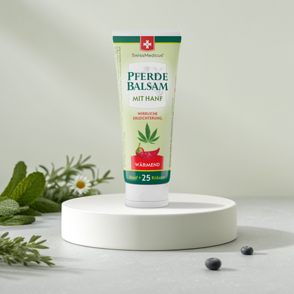 Pomada para cavalos com cânhamo quente